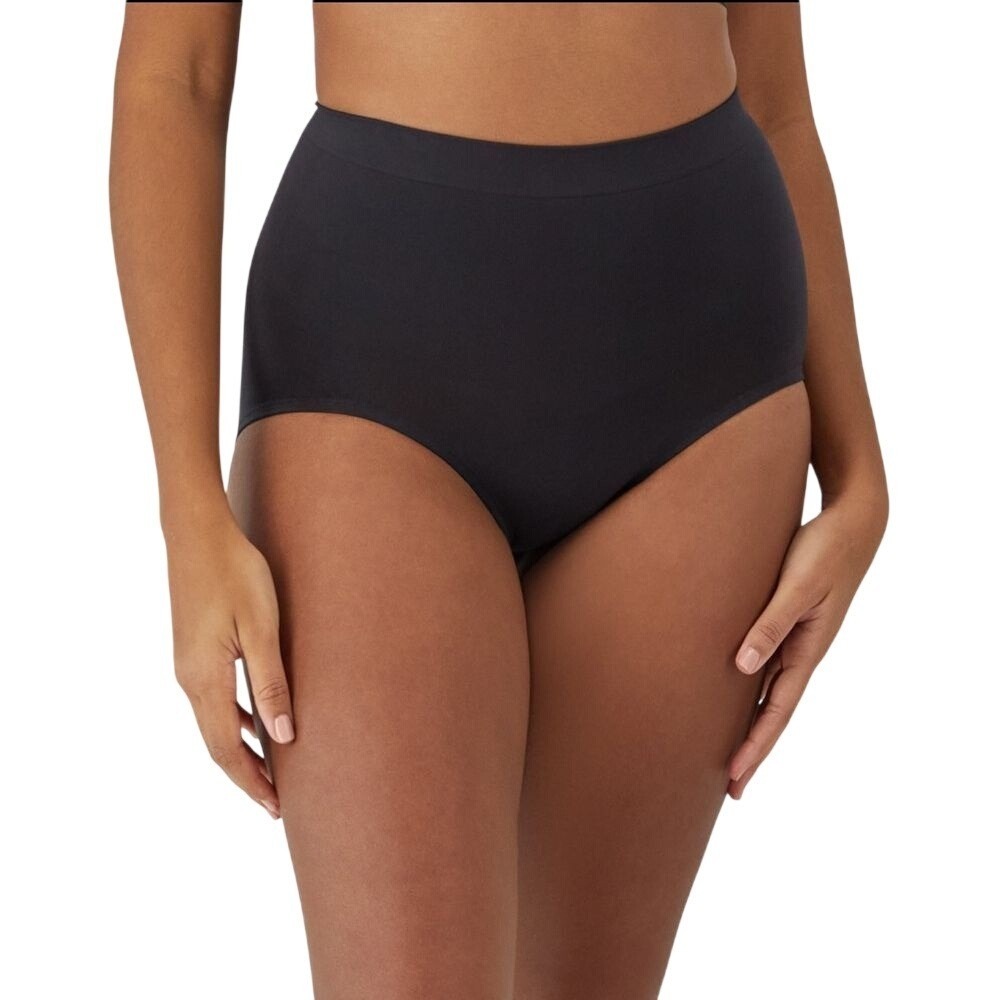Warners All Day Smoothing Shaping Brief Black Seamless Moderate Control Size L